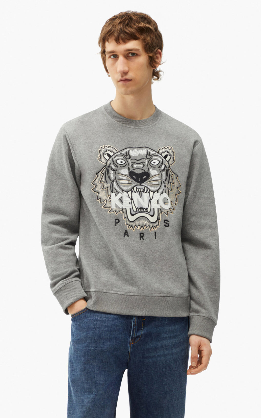 Sweat Kenzo Homme Tiger Grise EWZXQ-4596